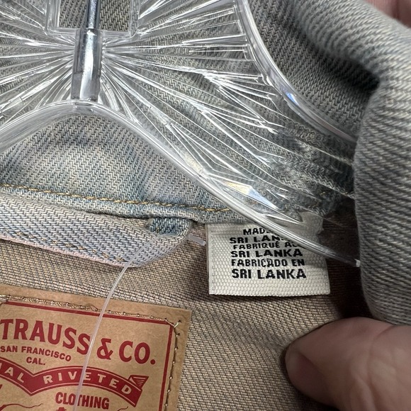 Levi Trucker Jacket Mens L Blue Denim Standard Stretch Long Sleeve - Picture 4 of 10